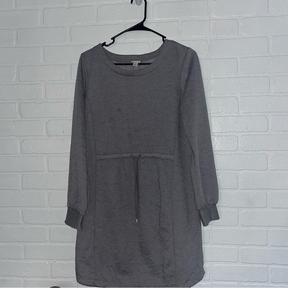 a new day Dresses & Skirts - A New Day Womens Sweater Mini Dress Gray Tie Waist Round Neck Medium